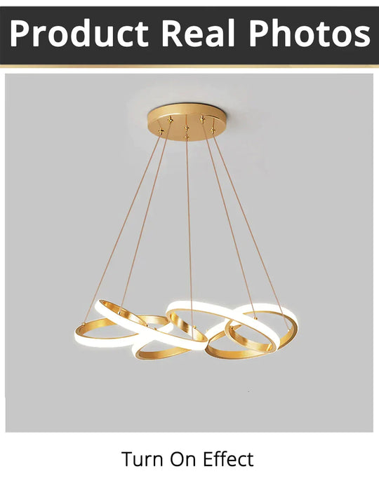 Gold Plated LED Pendant Lights Dining Room Kitchen New Lighting Lamp Cord Pendant Lamp With Remote Control Luminaire