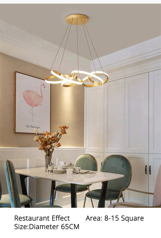 Gold Plated LED Pendant Lights Dining Room Kitchen New Lighting Lamp Cord Pendant Lamp With Remote Control Luminaire