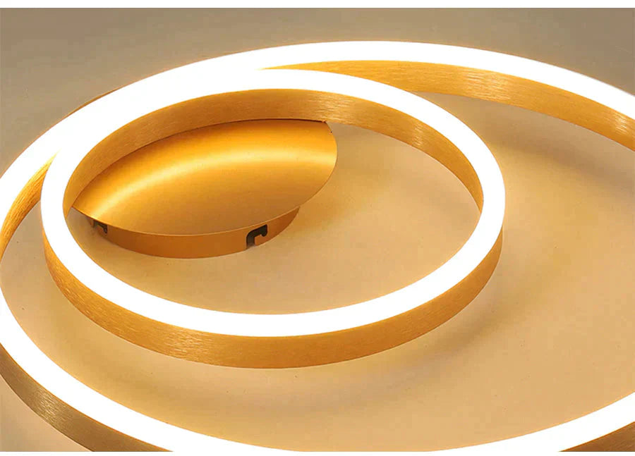 Golden Round Iron Led Ceiling Lights For Living Room Bedroom Indoor Home Lustre Lighting Fixtures