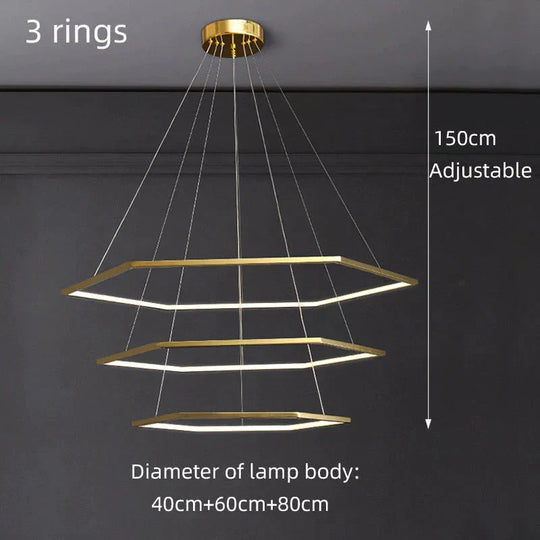 Hexa - Minimalist hexagonal led chandelier