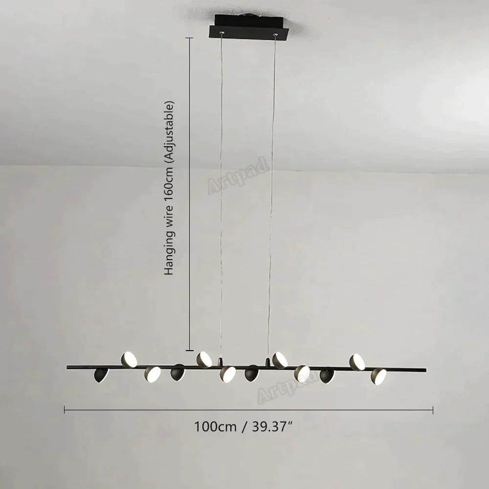 Josephine - Hanging Lamp Nordic Tree Branch Iron Art Light 12 Heads Black / White Lighting