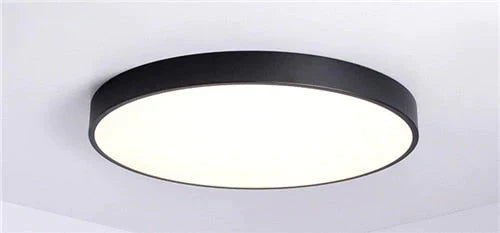 Kaley - Super Slim Led Surface Mount Light With Remote Control Black / Dia23 X H5Cm Warm White