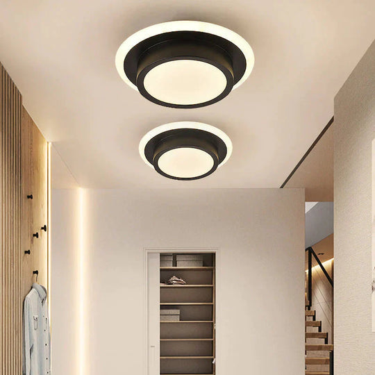 Kathleen - Acrylic Modern LED Ceiling Lights For Corridor Entrance Of Home Lamp Plafonnier Luminaria Lamparas De Techo White Black Painted