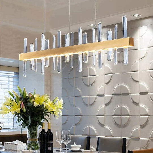 Kyala - Modern Rectangle Gold Crystal Chandelier Lamp