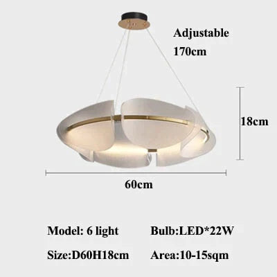 Lavella - Petal Shaped Chandelier 6 Light / Warm