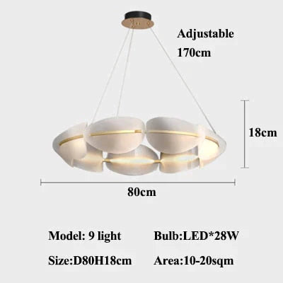 Lavella - Petal Shaped Chandelier 9 Light / Warm