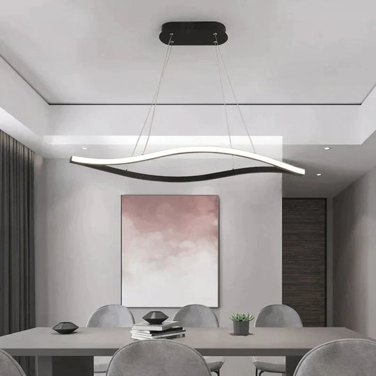 Leaf Shape Matte Black Hanging Pendant Lights For Dining Room Kitchen Home Deco White Finish Lamp