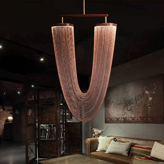 Leah - LED Retro American Iron Chain Pendant Lamp