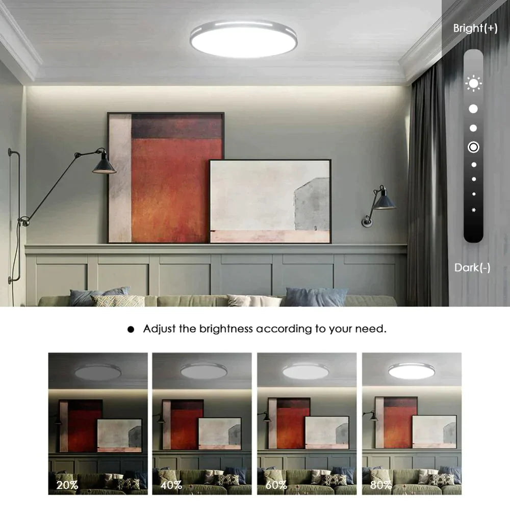 Leah -Modern Led Ceiling Light Lamp Lighting Fixture Surface Mount Flush Remote Control Dimmable 18W