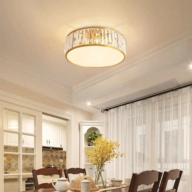 LED Ceiling Lights With K9 Crystal Modern Round Ceiling Lamp Hardware Bedroom Luminaire Black Dining Lighting Fixture