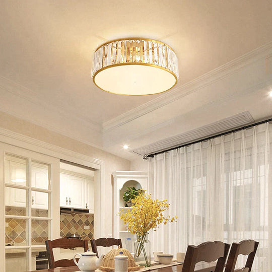 Led Ceiling Lights With K9 Crystal Modern Round Lamp Hardware Bedroom Luminaire Black Dining