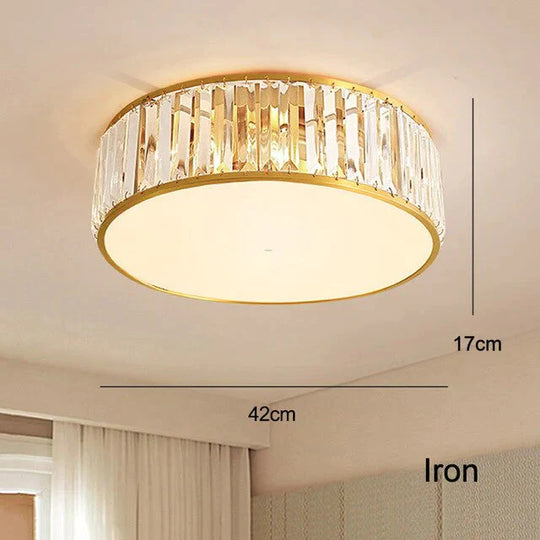 LED Ceiling Lights With K9 Crystal Modern Round Ceiling Lamp Hardware Bedroom Luminaire Black Dining Lighting Fixture