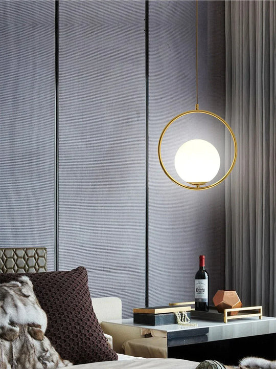 LED Creative Art Glass Ball Pendant Lights Modern Hanging Lamp E27 Black Gold Restaurant Bedroom Home Lighting Decorative