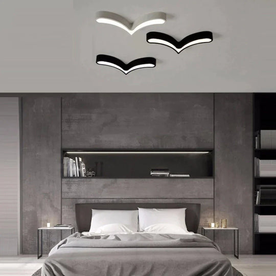 LED Modern Acryl Alloy Black White Sea Gulls DIY LED Lamp.LED Light.Ceiling Lights.LED Ceiling Light.Ceiling Lamp For Bedroom