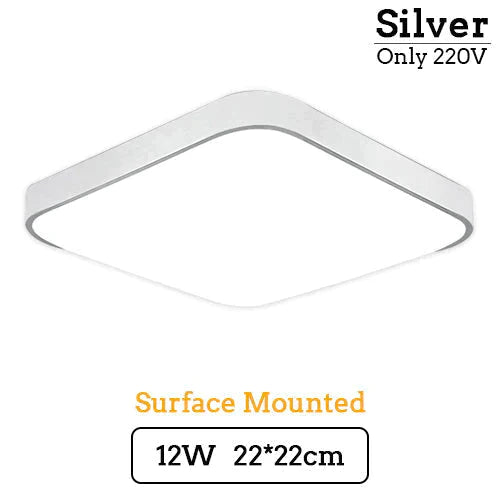 Led Modern Ceiling Light Lam Surface Mount Flush Panel Rectangle Lighting