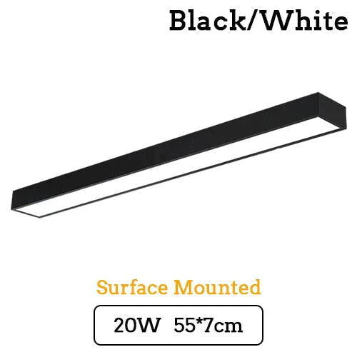 Led Modern Ceiling Light Lam Surface Mount Flush Panel Rectangle Lighting White Body / 55X7Cm 20W