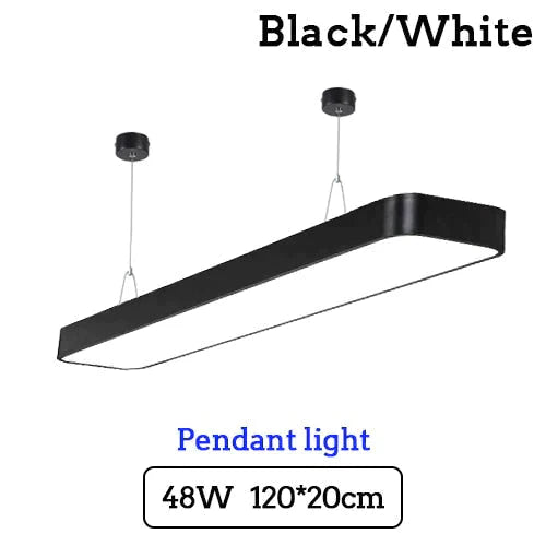 Led Modern Ceiling Light Lam Surface Mount Flush Panel Rectangle Lighting White Body / 120X20Cm 48W