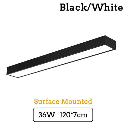 Led Modern Ceiling Light Lam Surface Mount Flush Panel Rectangle Lighting White Body / 120X7Cm 36W