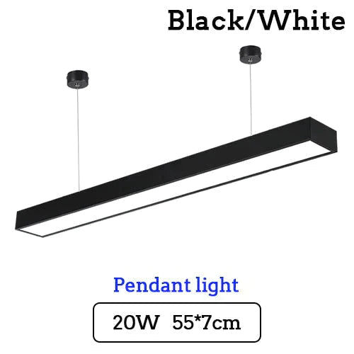 Led Modern Ceiling Light Lam Surface Mount Flush Panel Rectangle Lighting White Body / 55X7Cm 20W