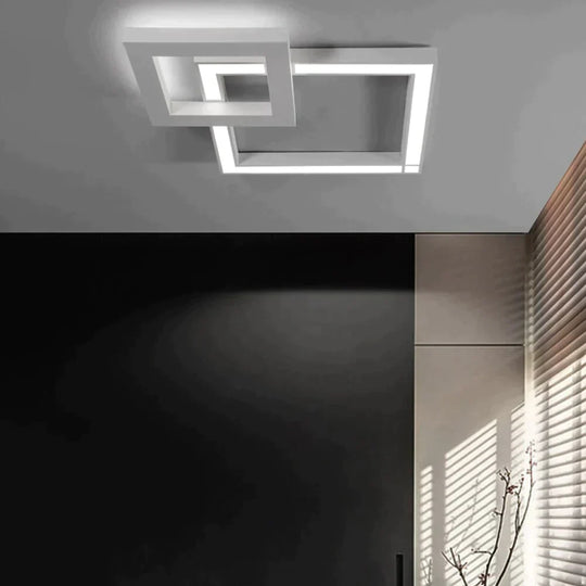 Led Modern Geometric Iron Acryl Black White Lamp.led Light.ceiling Lights.led Ceiling Lamp For Foyer