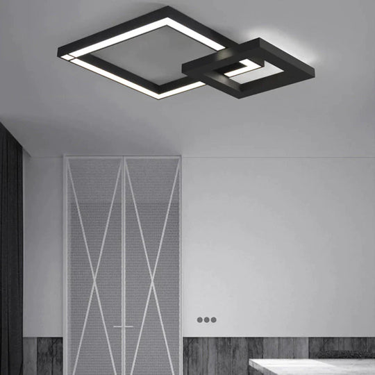 LED Modern Geometric Iron Acryl Black White LED Lamp.LED Light.Ceiling Lights.LED Ceiling Light.Ceiling Lamp For Foyer Bedroom