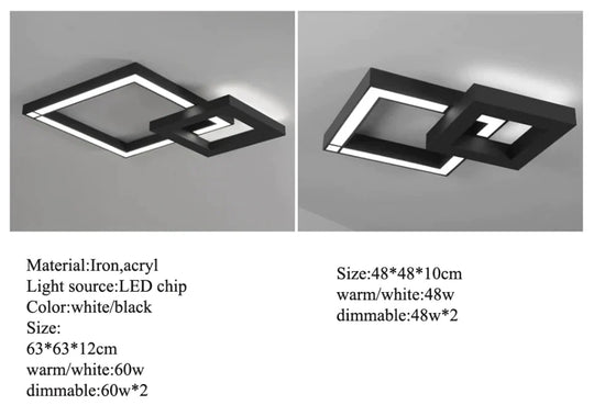 LED Modern Geometric Iron Acryl Black White LED Lamp.LED Light.Ceiling Lights.LED Ceiling Light.Ceiling Lamp For Foyer Bedroom