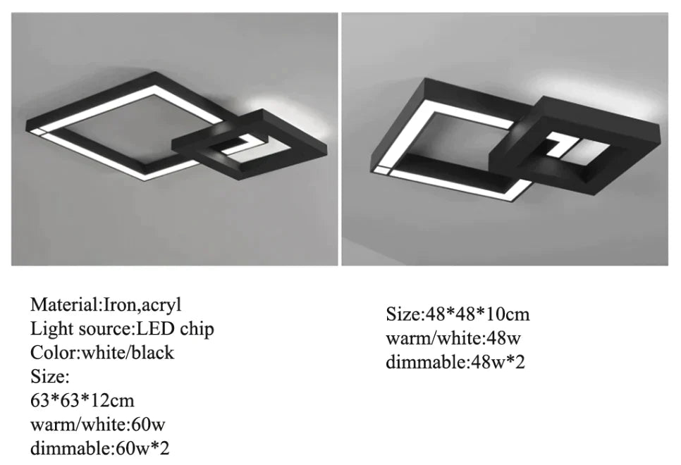 Led Modern Geometric Iron Acryl Black White Lamp.led Light.ceiling Lights.led Ceiling Lamp For Foyer