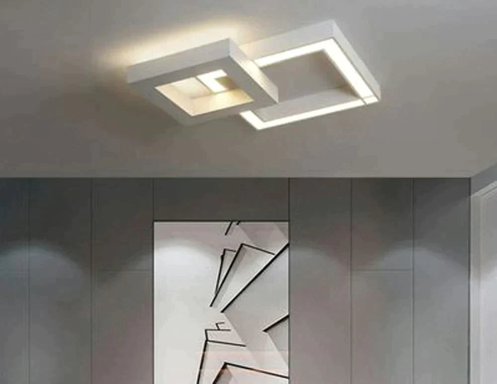 Led Modern Geometric Iron Acryl Black White Lamp.led Light.ceiling Lights.led Ceiling Lamp For Foyer