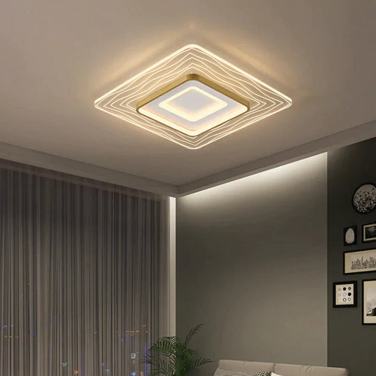 LED Modern Simple Circular Square Bedroom Dining Room Ceiling Lamp