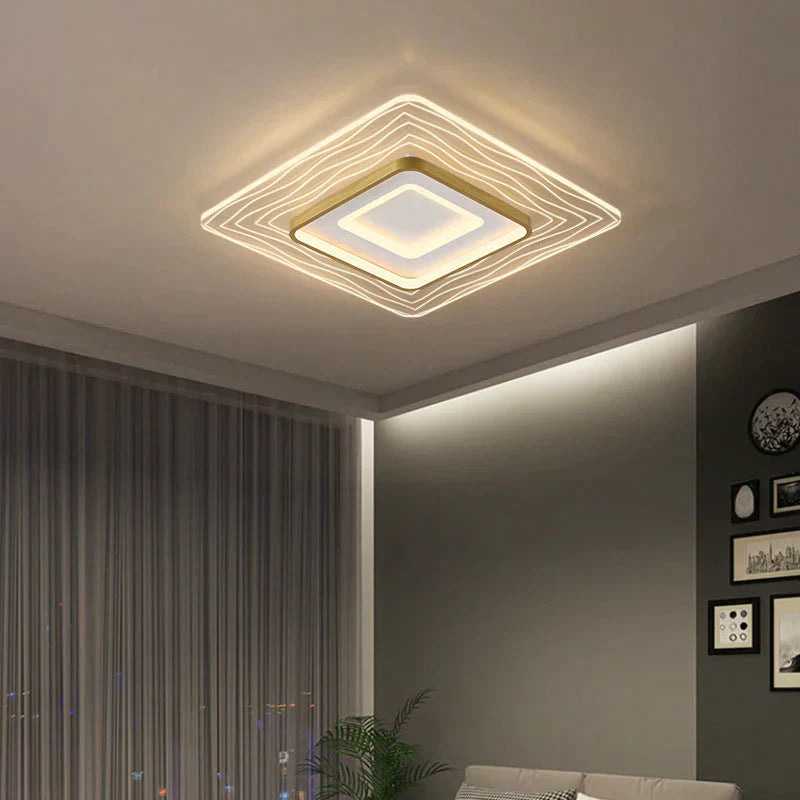 Led Modern Simple Circular Square Bedroom Dining Room Ceiling Lamp