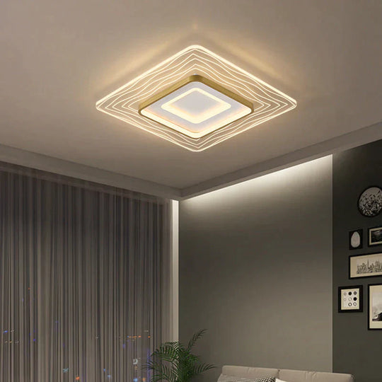 Led Modern Simple Circular Square Bedroom Dining Room Ceiling Lamp