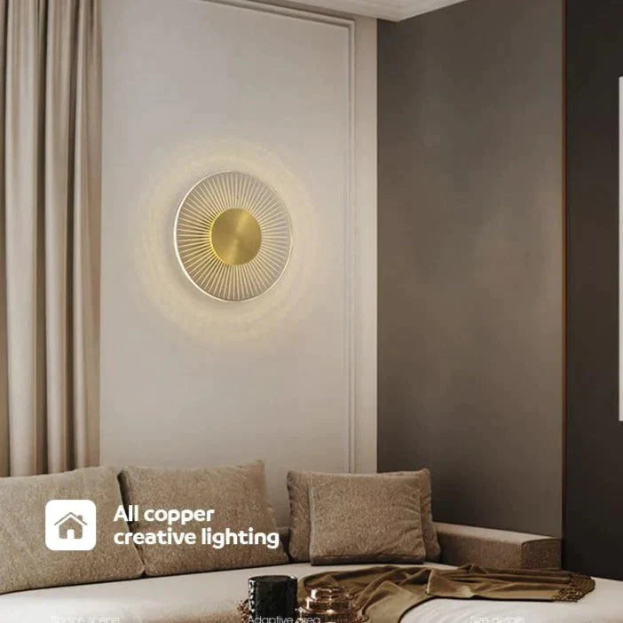 Light Luxury Modern Living Room Bedroom Copper Wall Lamp