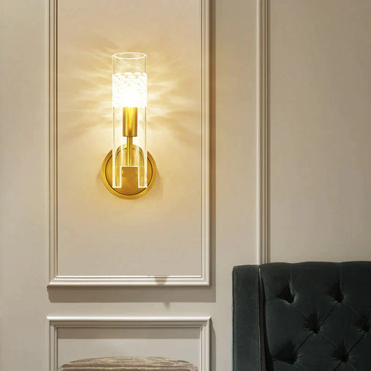 Light Luxury New Study Room Bedside Corridor Full Copper Wall Lamp