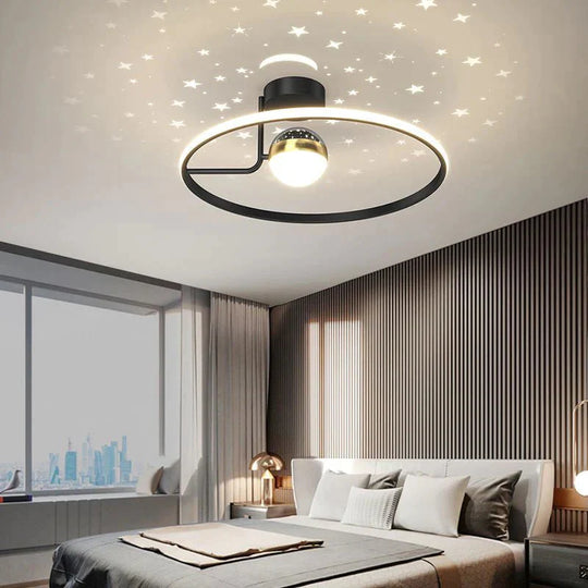 Light Luxury Romantic Starry Sky Bedroom Ceiling Lamp Moon LED Lamp