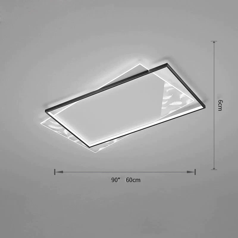 Living Room Lamp Led Light Luxury Modern Creative Feather Ceiling Lamp Rectangular Hall Lamp