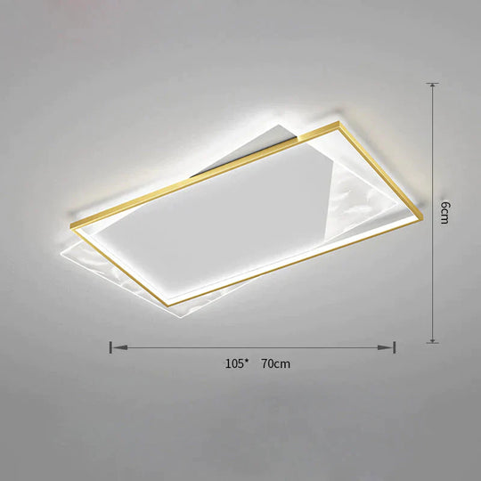 Living Room Lamp Led Light Luxury Modern Creative Feather Ceiling Lamp Rectangular Hall Lamp