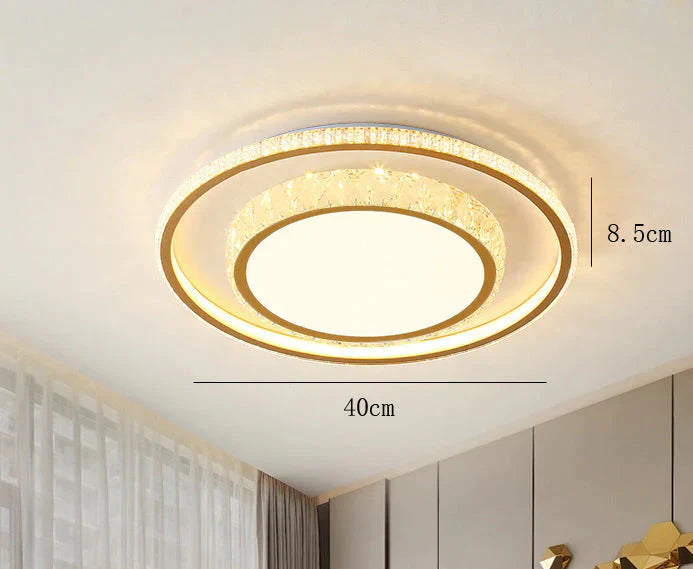 Living Room Lamp Simple Atmosphere LED Ceiling Crystal Bedroom Lamp