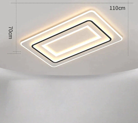 Living Room Lamps Modern Simple Atmosphere Rectangular Led Ceiling Lamp B / L 110Cm Stepless Dimming