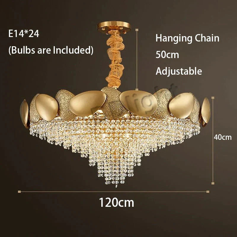 Lizzie - Crystal Luxury Tassels LED Ceiling Chandelier No