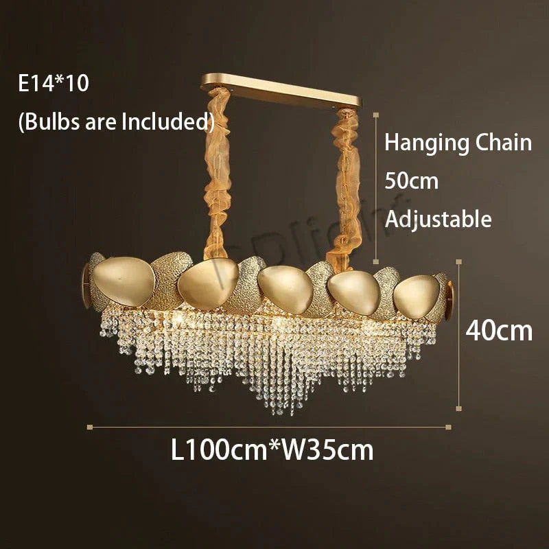 Lizzie - Crystal Luxury Tassels LED Ceiling Chandelier No