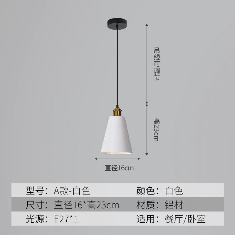 Loft Style aluminum Pendant Lights Minimalist Modern Hanging E27 Lampshade Decor Restaurant Light Fixtures