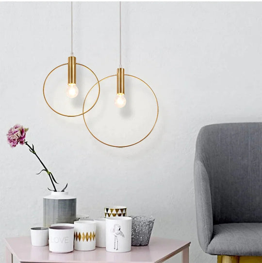 Luminaria Lustres E Pendentes Para Sala De Jantar Single Ring Pendant Lights Hanglamp Modern Industrial Decor Vintage Light