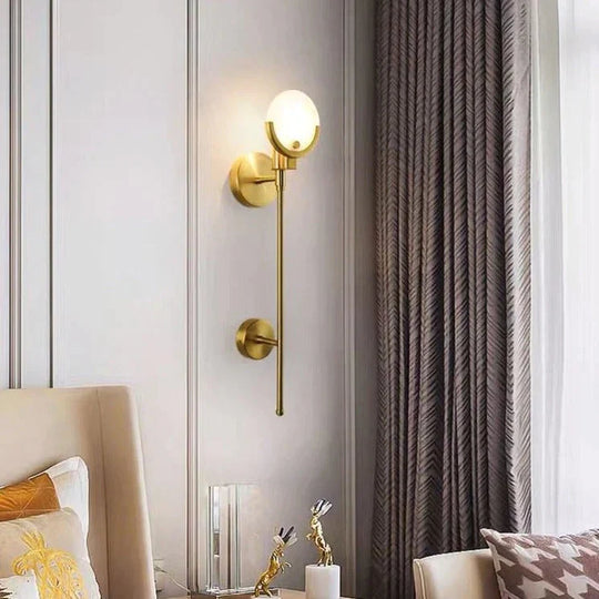 Luxury Bedside Aisle Bedroom All-copper Wall Lamp