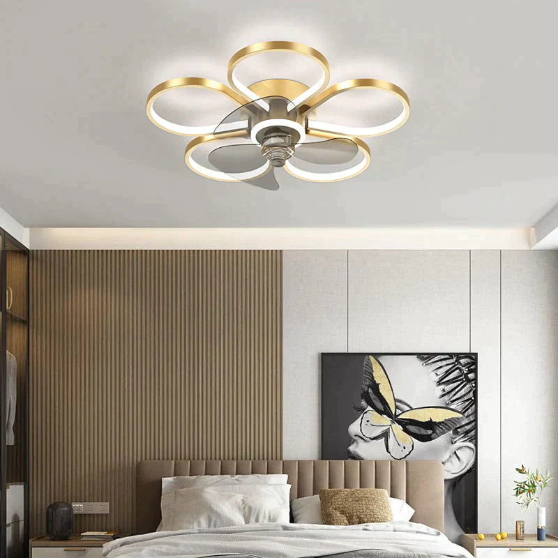 Luxury Ceiling Fan Lamp Bedroom Ultra-Thin Quiet Restaurant With Electric