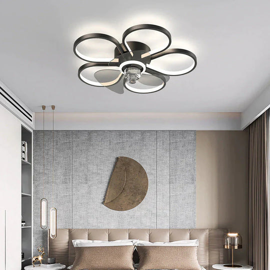 Luxury Ceiling Fan Lamp Bedroom Ultra-thin Quiet Restaurant Ceiling Lamp with Electric Fan