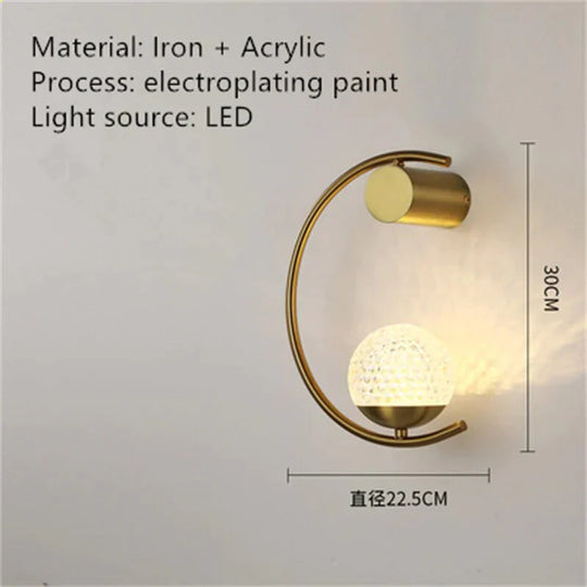 Luxury creative LED Bedside wall lamp