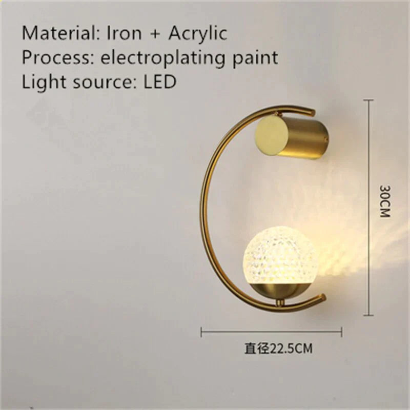 Luxury Creative Led Bedside Wall Lamp Wall Light