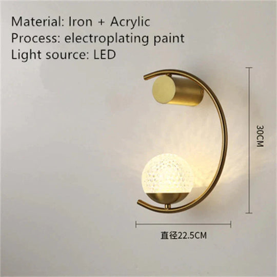 Luxury creative LED Bedside wall lamp