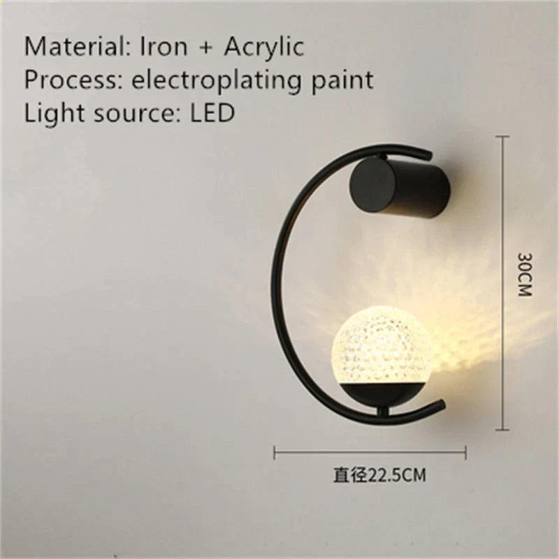 Luxury Creative Led Bedside Wall Lamp Wall Light