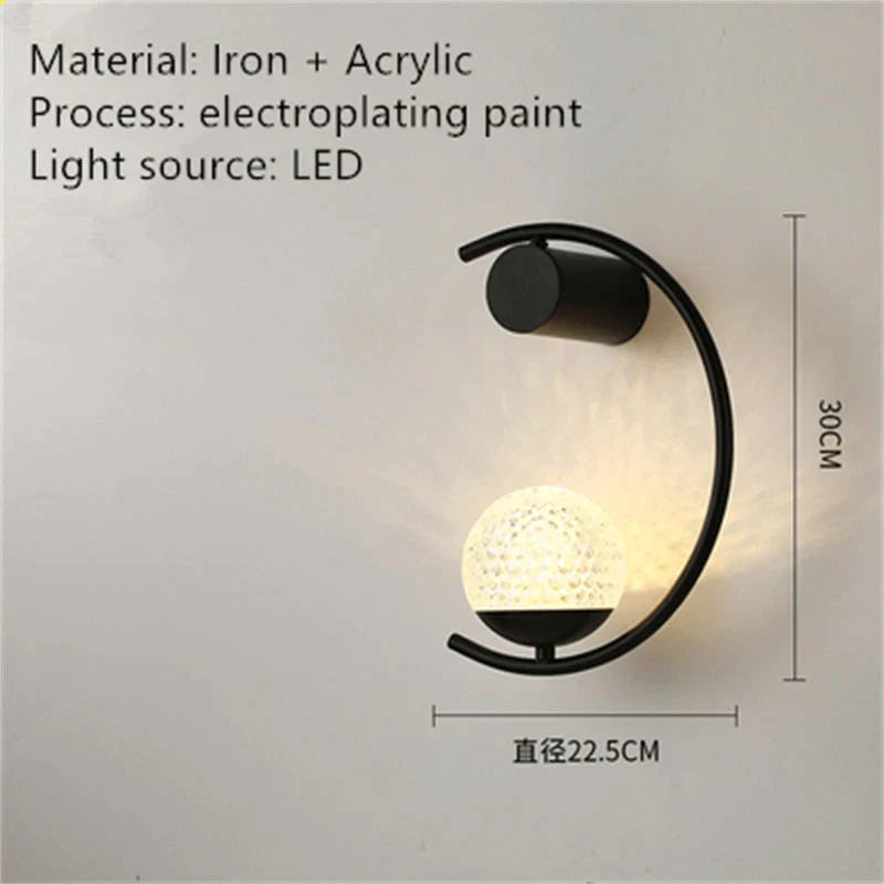 Luxury Creative Led Bedside Wall Lamp Wall Light